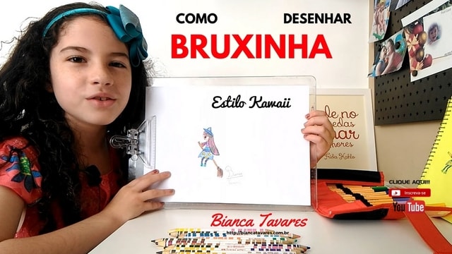 Como Desenhar Bruxinha Estilo Kawaii: Desenho Infantil por Bianca Tavares
