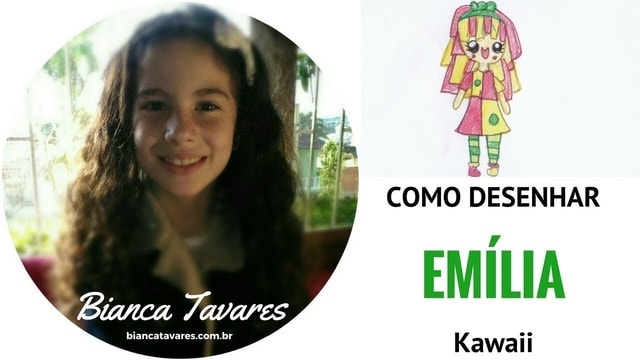 Como Desenhar Emília Kawaii: Desenho Infantil Sítio do Picapau Amarelo por Bianca Tavares