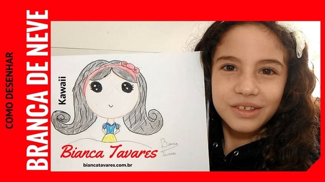 Como Desenhar Branca de Neve Kawaii por Bianca Tavares Desenho Infantil